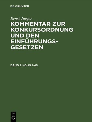 cover image of KO §§ 1-46